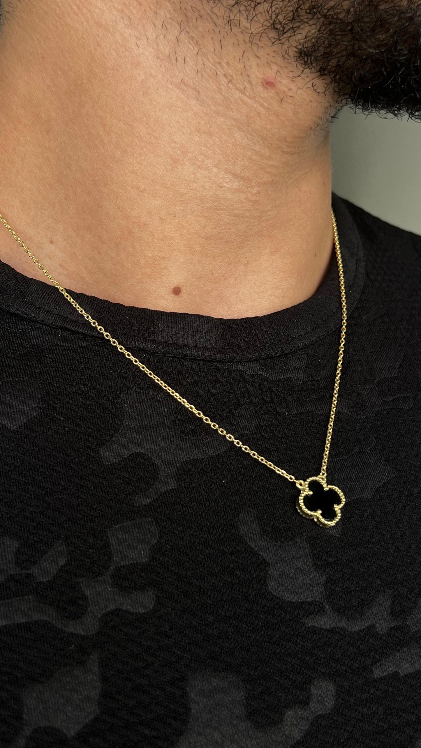 One black van cleef  Necklace-Gold plated/pure silver S925