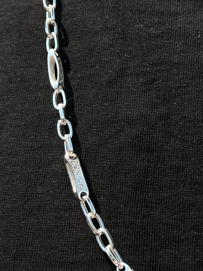 Iconic Versace Pattern Necklace For Men Sterling Silver 925s-60cm