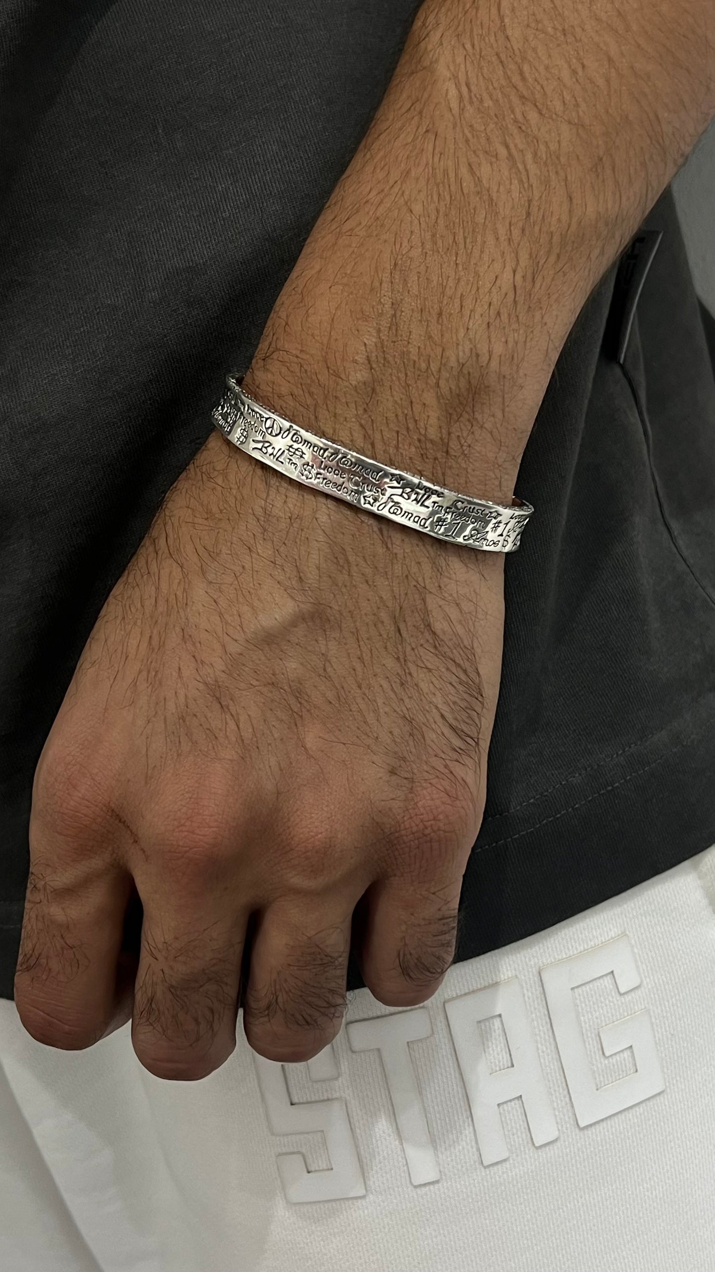 Freedom Bangle S925 Sterling Silver for men