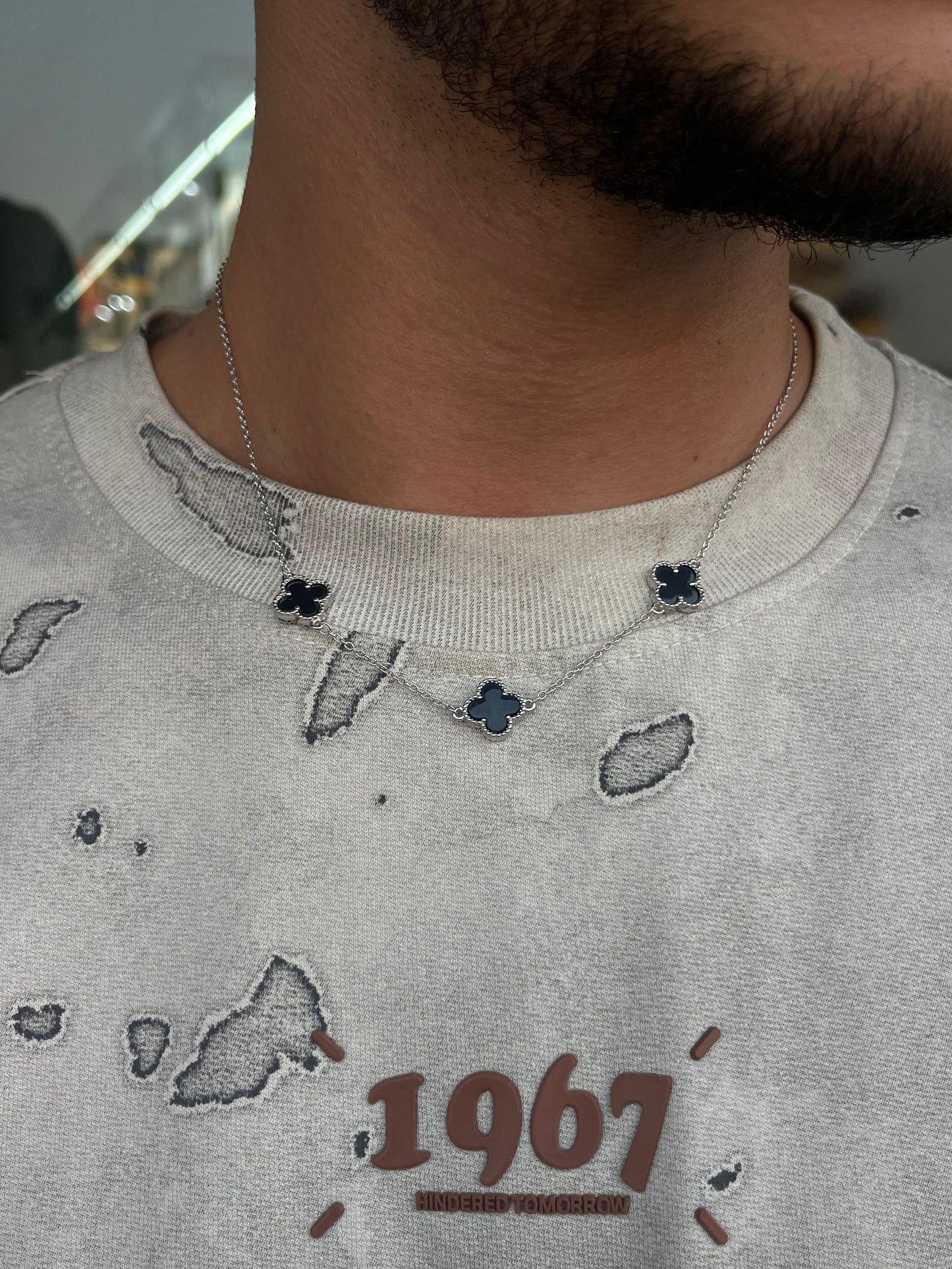 Three Black Van Cleef Bracelet Sterling Silver 925s,