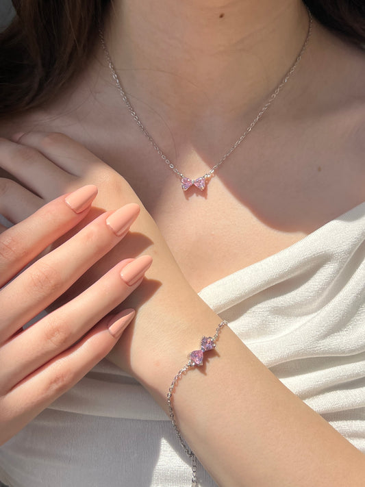 Elegant Bow Jewelry Set –s925 Sterling Silver