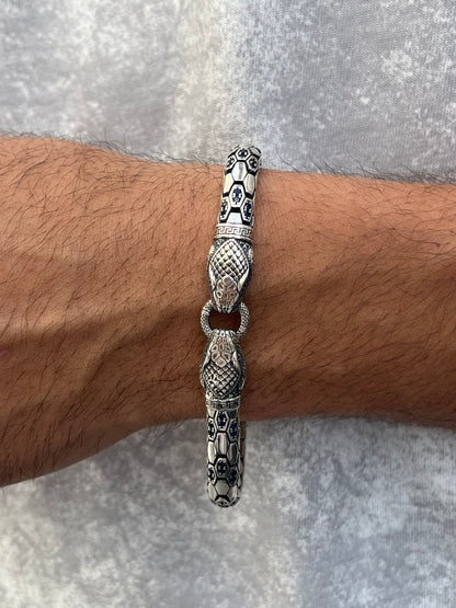 Textured Snake Bracelet for Men's Sterling Silver 925s