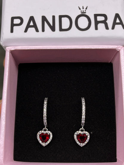 -Sparkling Halo Heart Hoop Earrings💞