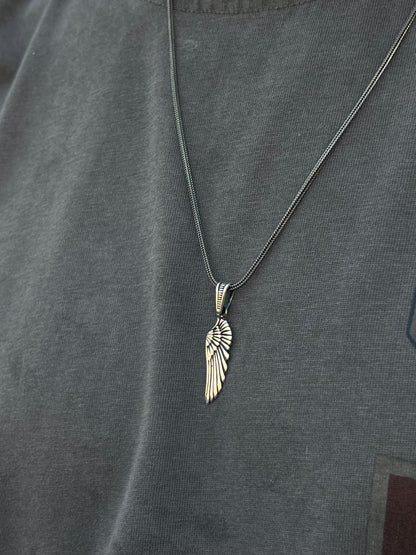 Oxidized Wing Necklace for Men's Sterling Silver 925s