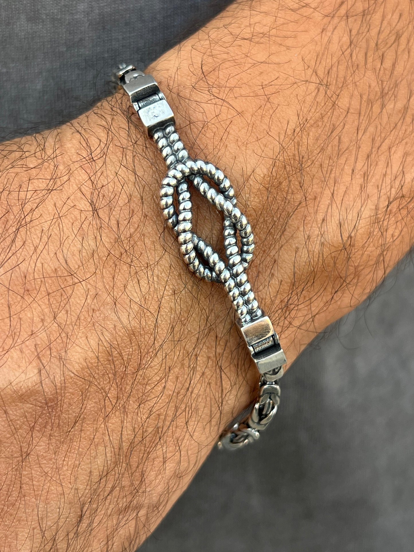 Knot✖️king bracelet-for Men's Sterling Silver 925s (20cm-4mm)