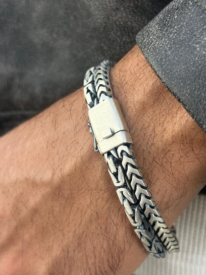 Limited Edition Double King✖️Arrow S925 Sterling Silver Bracelet -(22cm-11mm)