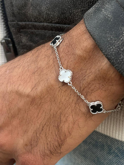 Black✖️White 5 Van Cleef Bracelet in Italian Silver S925