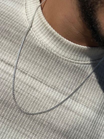 Single Bismark Necklace for Men's Sterling Silver 925s(3mm-60cm)