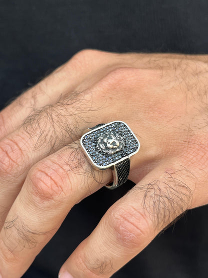 Lion Face Ring -for Men's Sterling Silver 925s