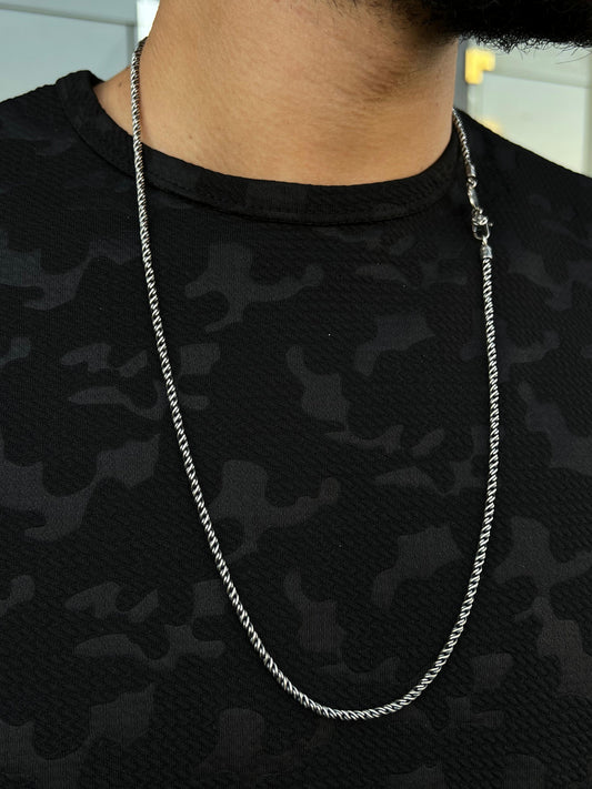 Wire Necklace for Men's Sterling Silver 925s-68cm-3mm