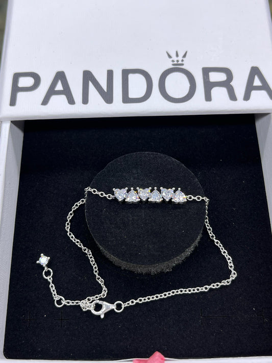 Sparkling Endless Hearts Chain Bracelet