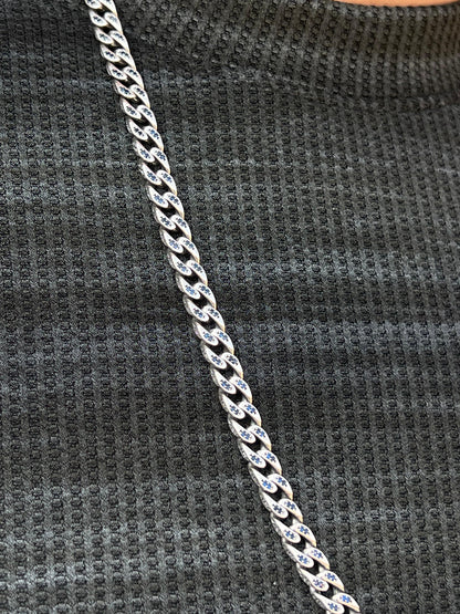 Midnight Grommet Necklace for Men's Sterling Silver 925s-(70cm-12mm)