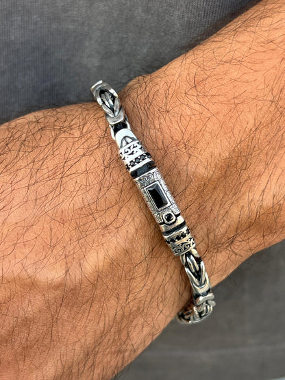 Masculine bracelet-for Men's Sterling Silver 925s (21cm-6mm)