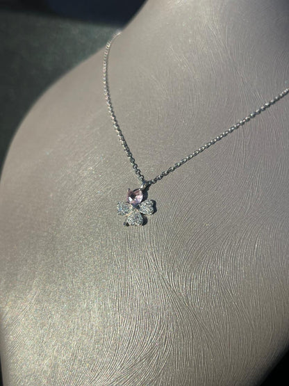 Flower Zirconia Necklace in Sterling Silver 925s