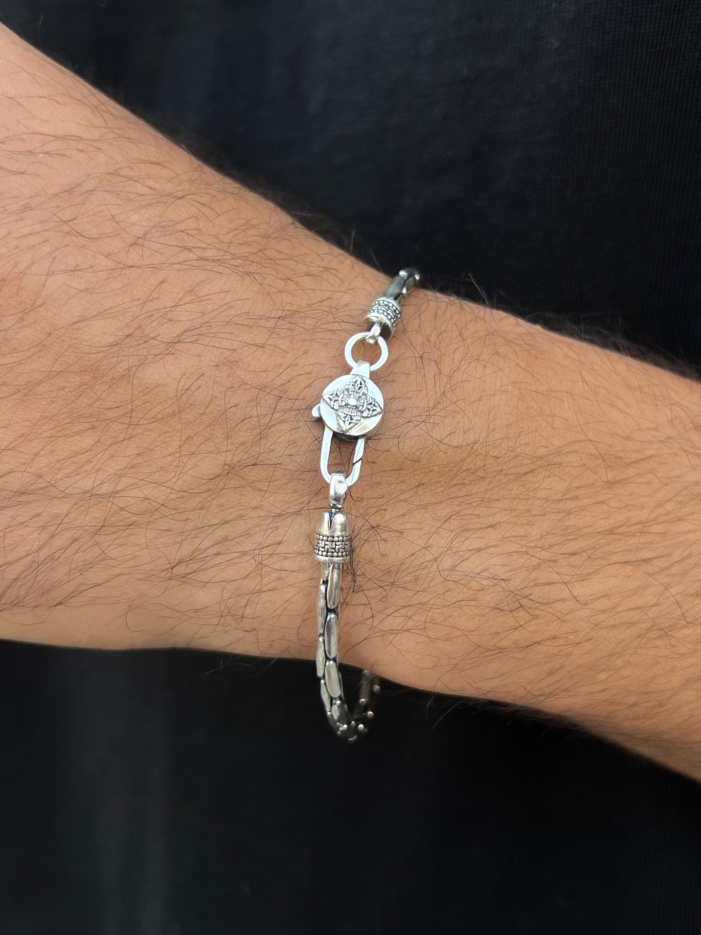 Spinal Chain Bracelet for Men's Sterling Silver 925s-20cm