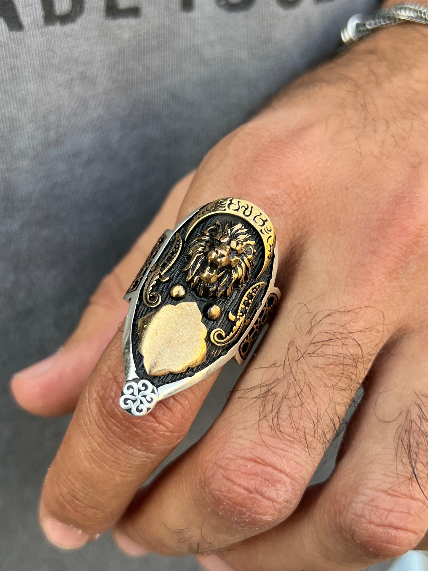 Imperial Roar Ring -for Men's Sterling Silver 925s-Gold Plated