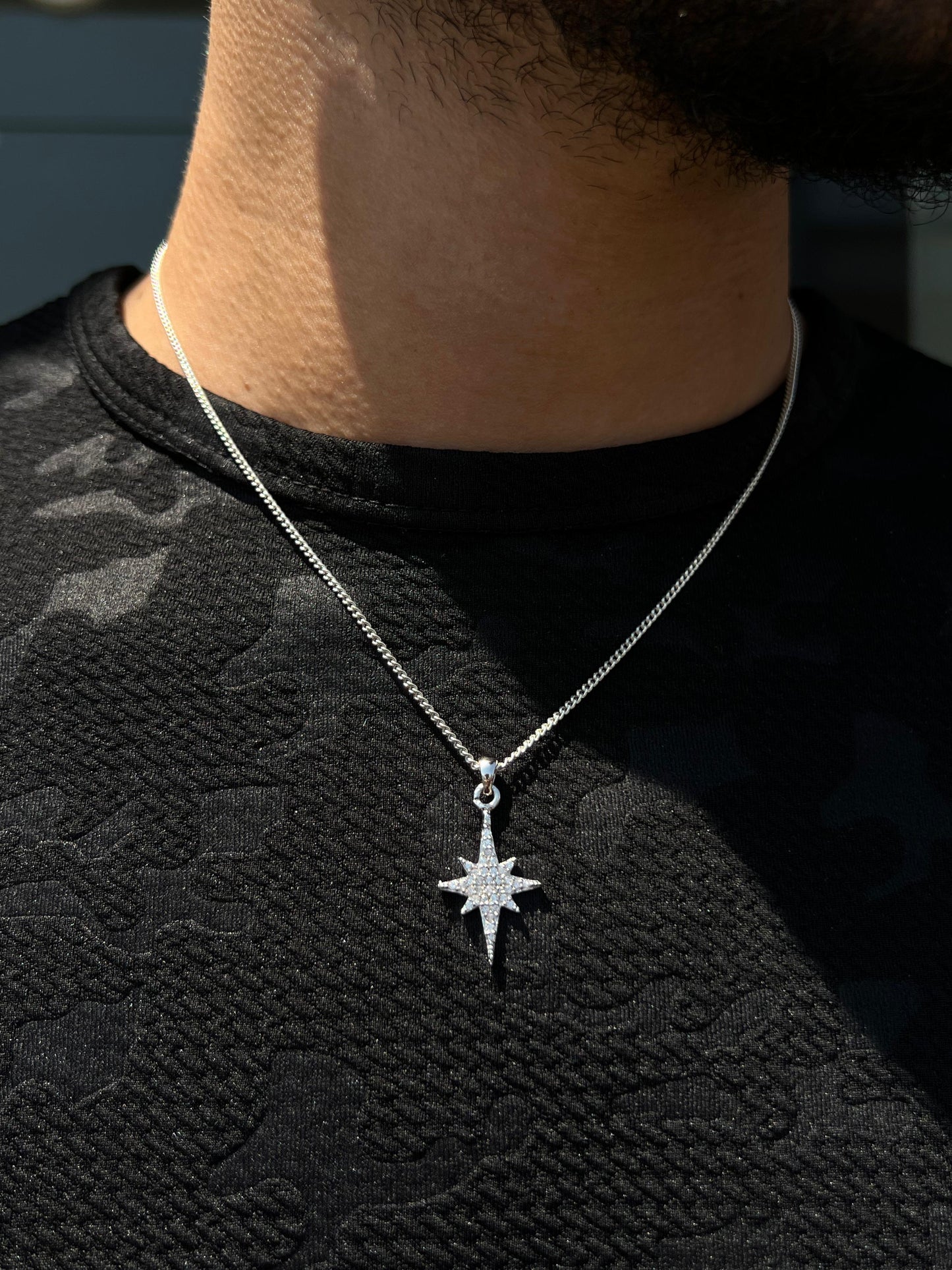 North Star Necklace for Men's Sterling Silver 925s