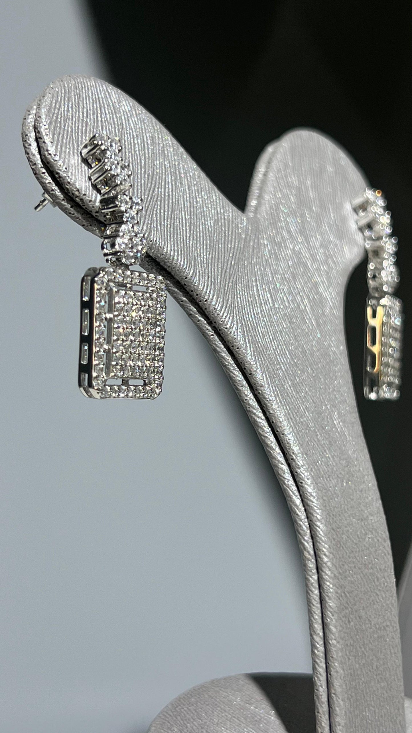 Sparkling Square Set In Italian Sterling Silver 925