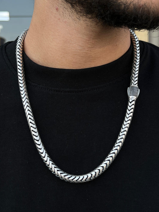Arrow Flow Necklace for Men's Sterling Silver 925s-60cm-8mm
