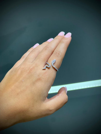 Snake Ring Zirconia in Sterling Silver -925