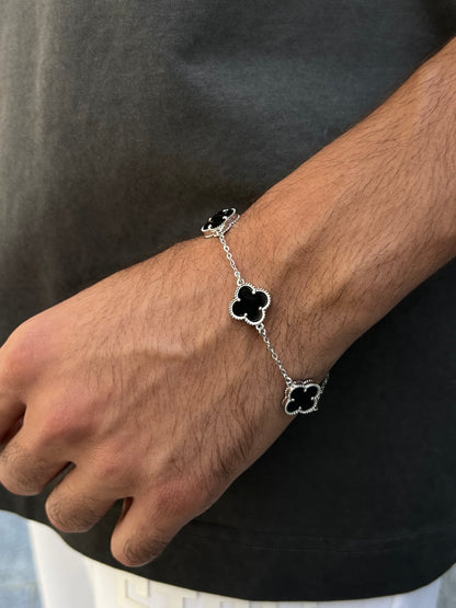 Men’s 3 Van Cleef & Arpels Black Onyx Bracelet in Italian Silver S925