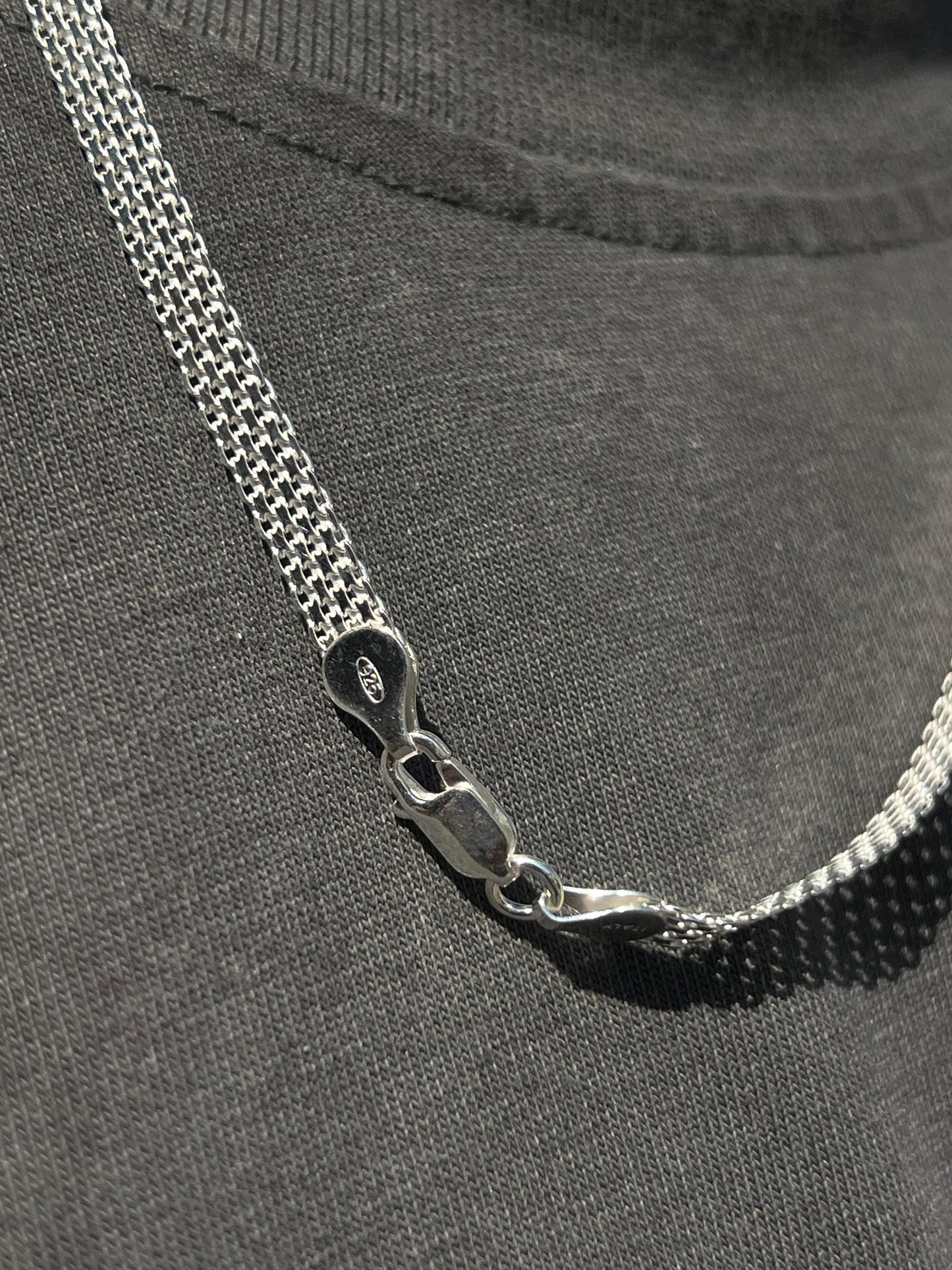 6mm Bismark Necklace For Men Sterling Silver925-(54cm)