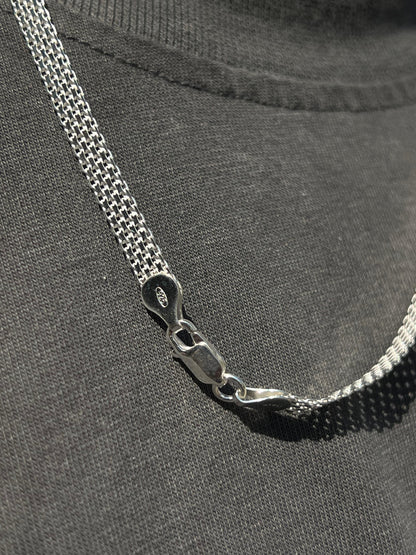 6mm Bismark Necklace For Men Sterling Silver925-(54cm)