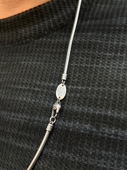 Sleek Rattail Necklace For Men Sterling Silver925-(68cm-4mm)