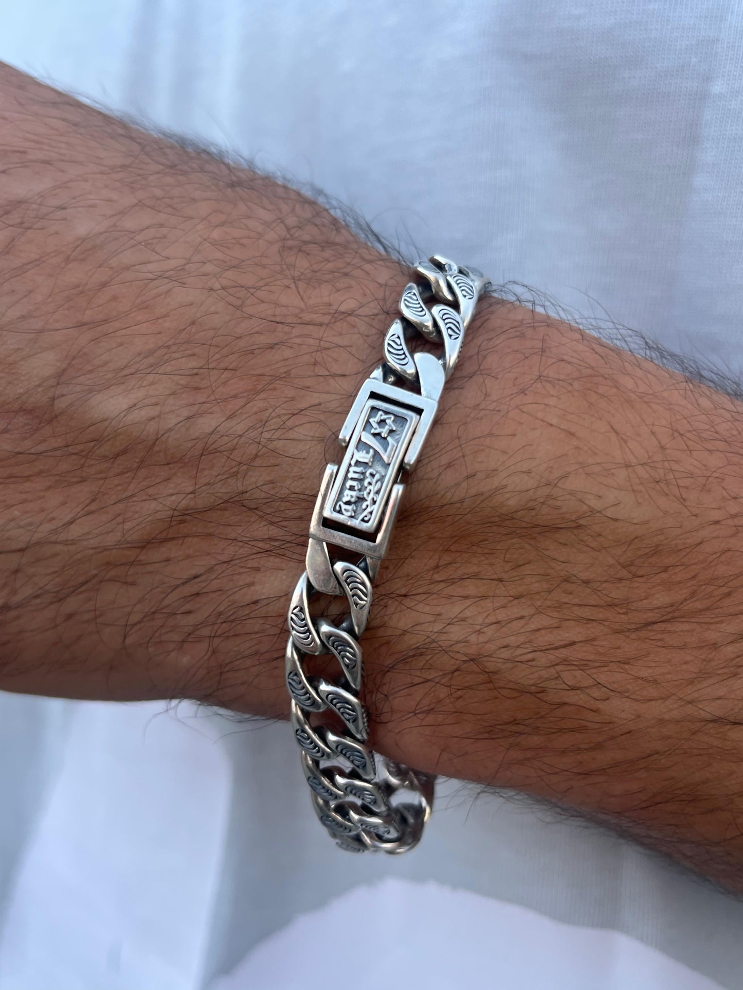 CD Grommet Bracelet for Men's Sterling Silver 925s-21cm