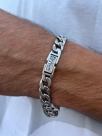 CD Grommet Bracelet for Men's Sterling Silver 925s-21cm