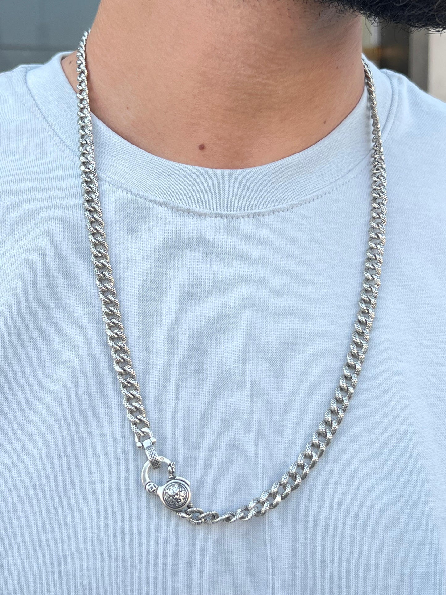 Engraved Grommet Necklace For Men Sterling Silver - 925