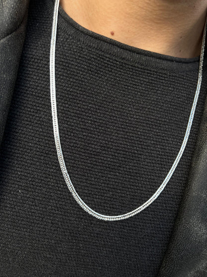 Miami Grommet Chain For Men Sterling Silver925 -(62cm-4mm)