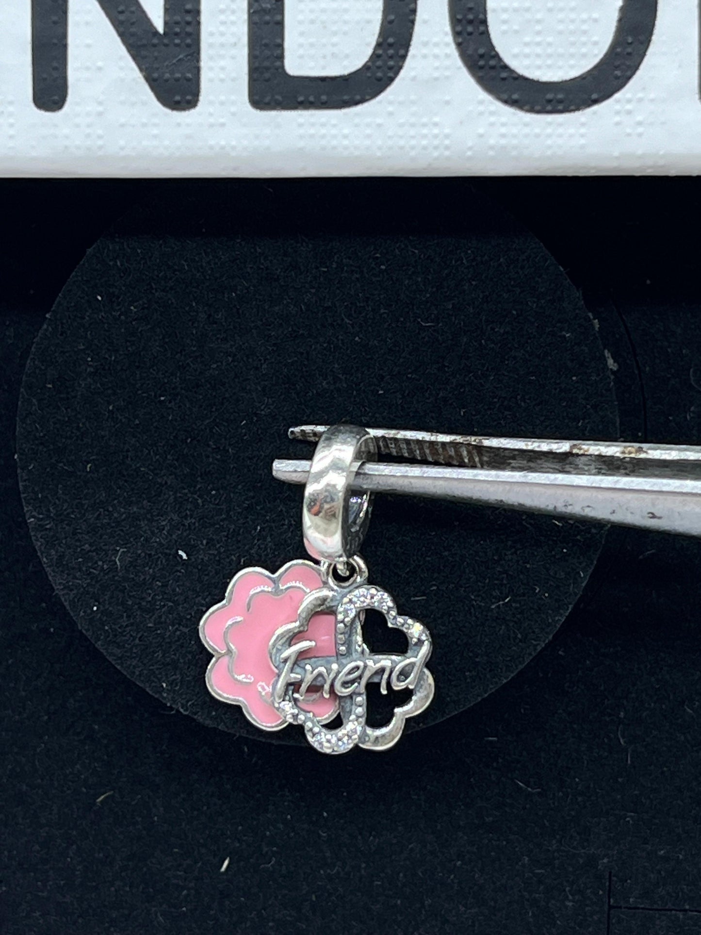 Four leaf clover Friendship double dangle charm