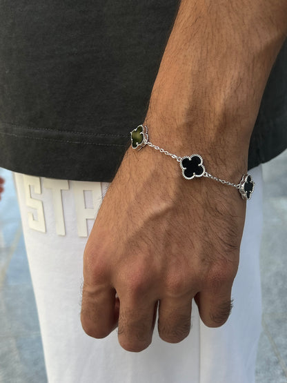 Men’s 3 Van Cleef & Arpels Black Onyx Bracelet in Italian Silver S925