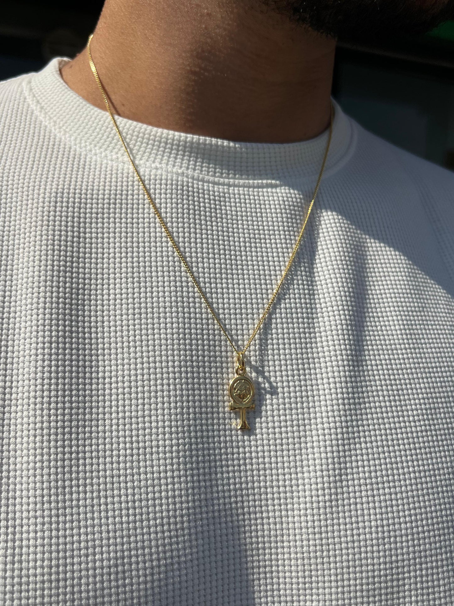 Premium- Ankh Necklace in Sterling Silver 925s- Real 21K Gold Plated