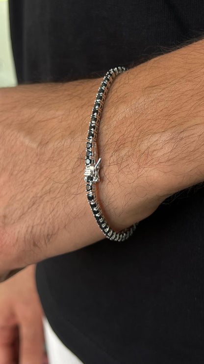 Thick Tennis Bracelet – Box Lock -  Sterling Silver 925s