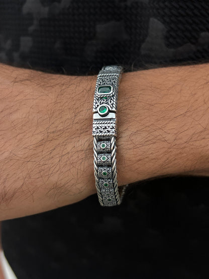 Zaro Engraved Bracelet for Men's Sterling Silver 925s-21cm