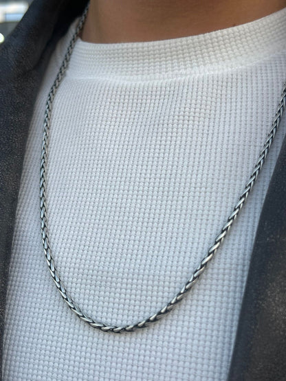 Polished Valor Necklace For Men Sterling Silver925-(65cm-4mm)