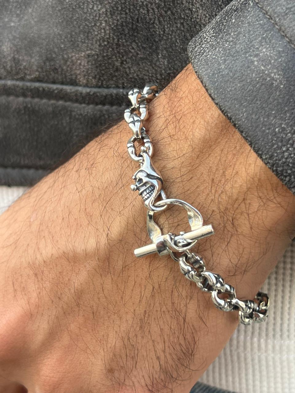 Limited Edition Joker S925 Sterling Silver Bracelet -(21cm-8mm)