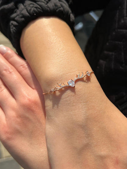 Rose Gold Aurora Antler Bracelet -in Sterling Silver -925