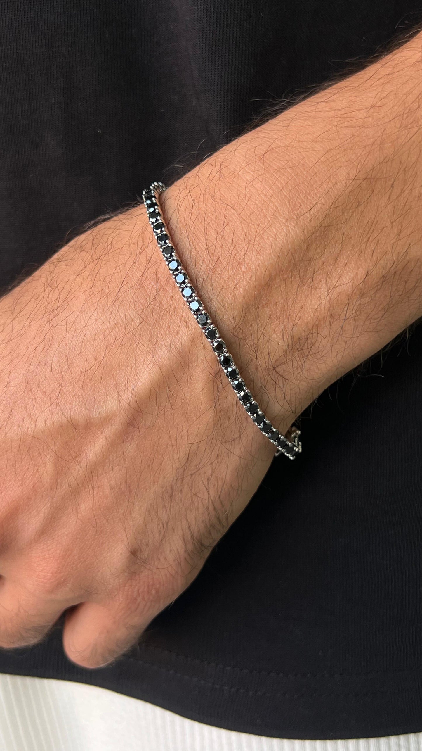 Thick Tennis Bracelet – Box Lock -  Sterling Silver 925s