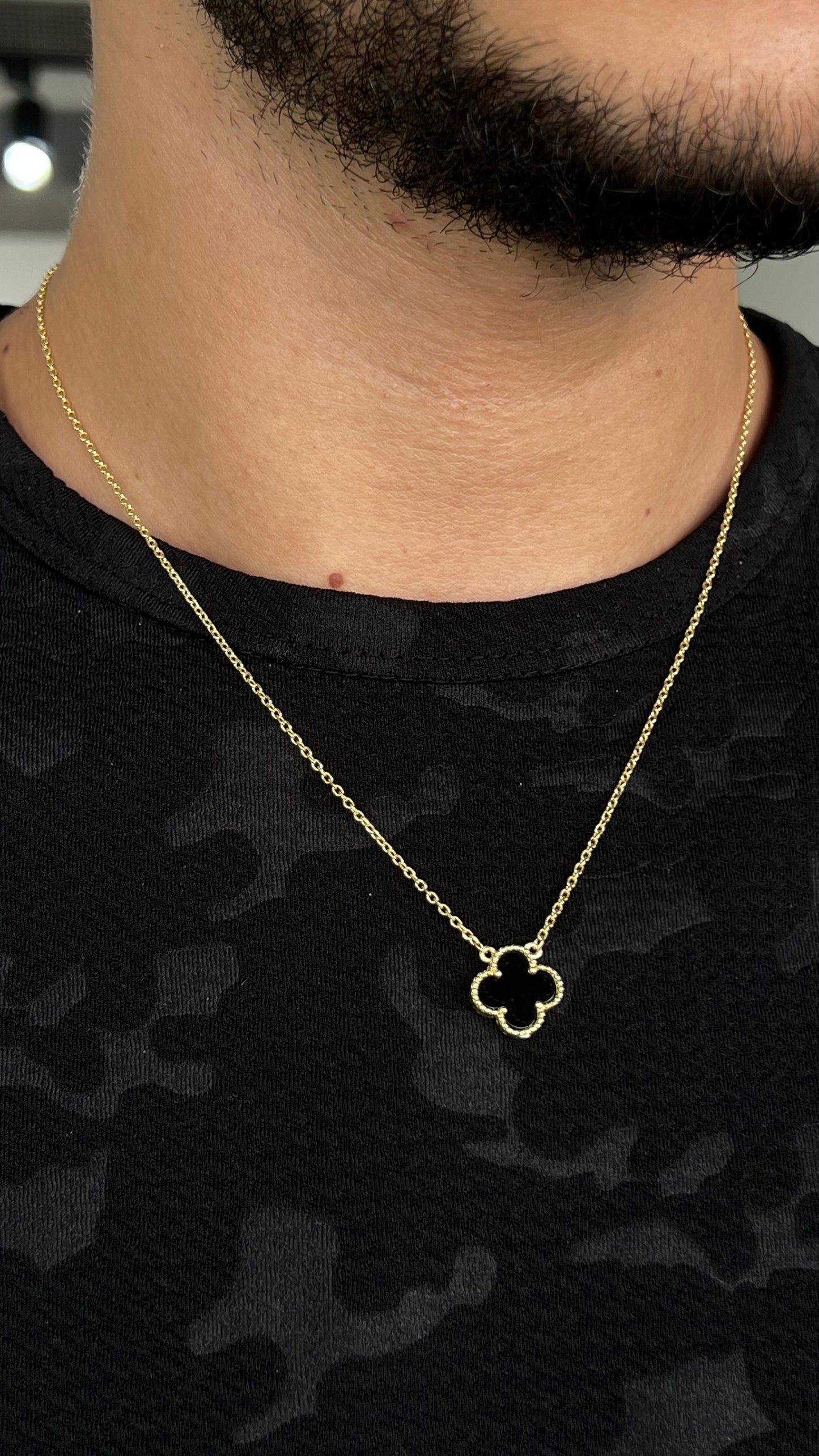 One black van cleef  Necklace-Gold plated/pure silver S925