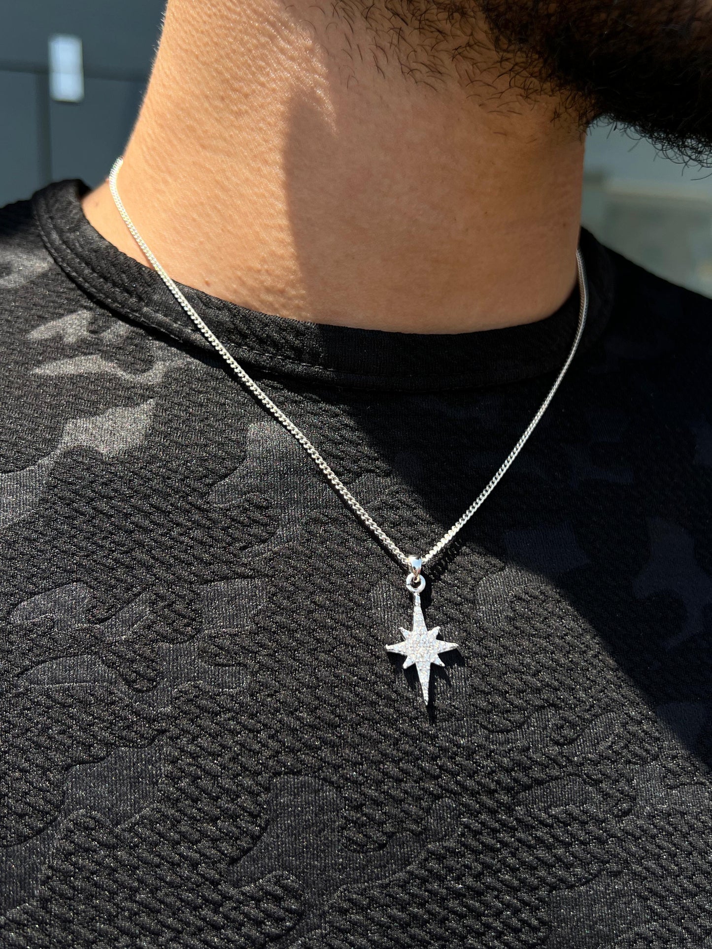 North Star Necklace for Men's Sterling Silver 925s