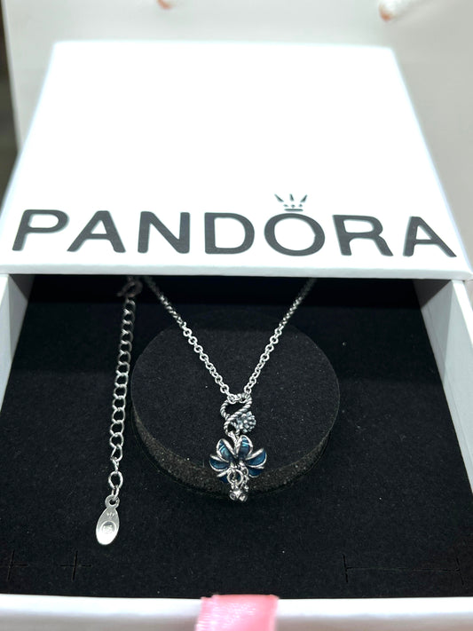 Enamel Flower Floral Plant Necklace