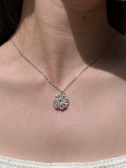 Multi Wearing Heart Necklace 4 Heart Magnetic - Italian sterling Silver-925s