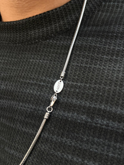 Sleek Rattail Necklace For Men Sterling Silver925-(68cm-4mm)