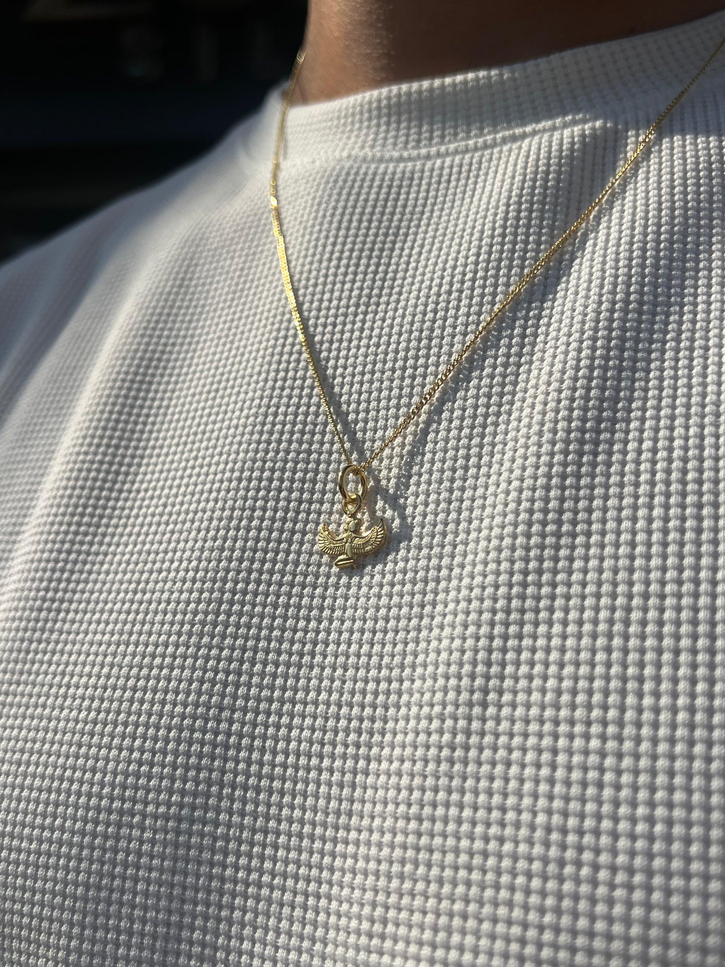 Premium- Horus Necklace in Sterling Silver 925s- Real 21K Gold Plated