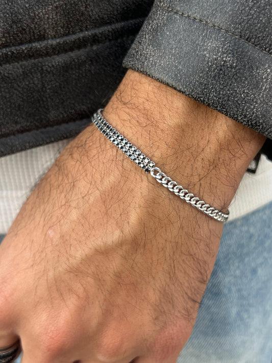 Double Tennis ✖️Grommet Bracelet Sterling Silver 925s