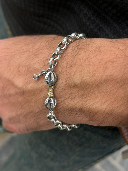 Gold Monarch Bracelet Sterling Silver 925s-(20cm)