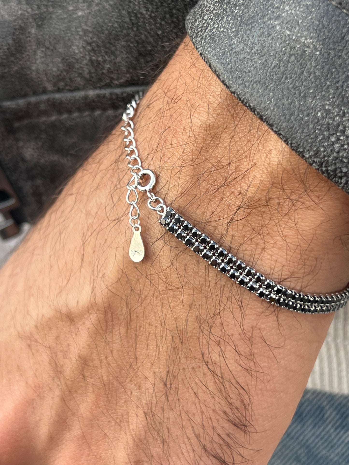 Double Tennis ✖️Grommet Bracelet Sterling Silver 925s